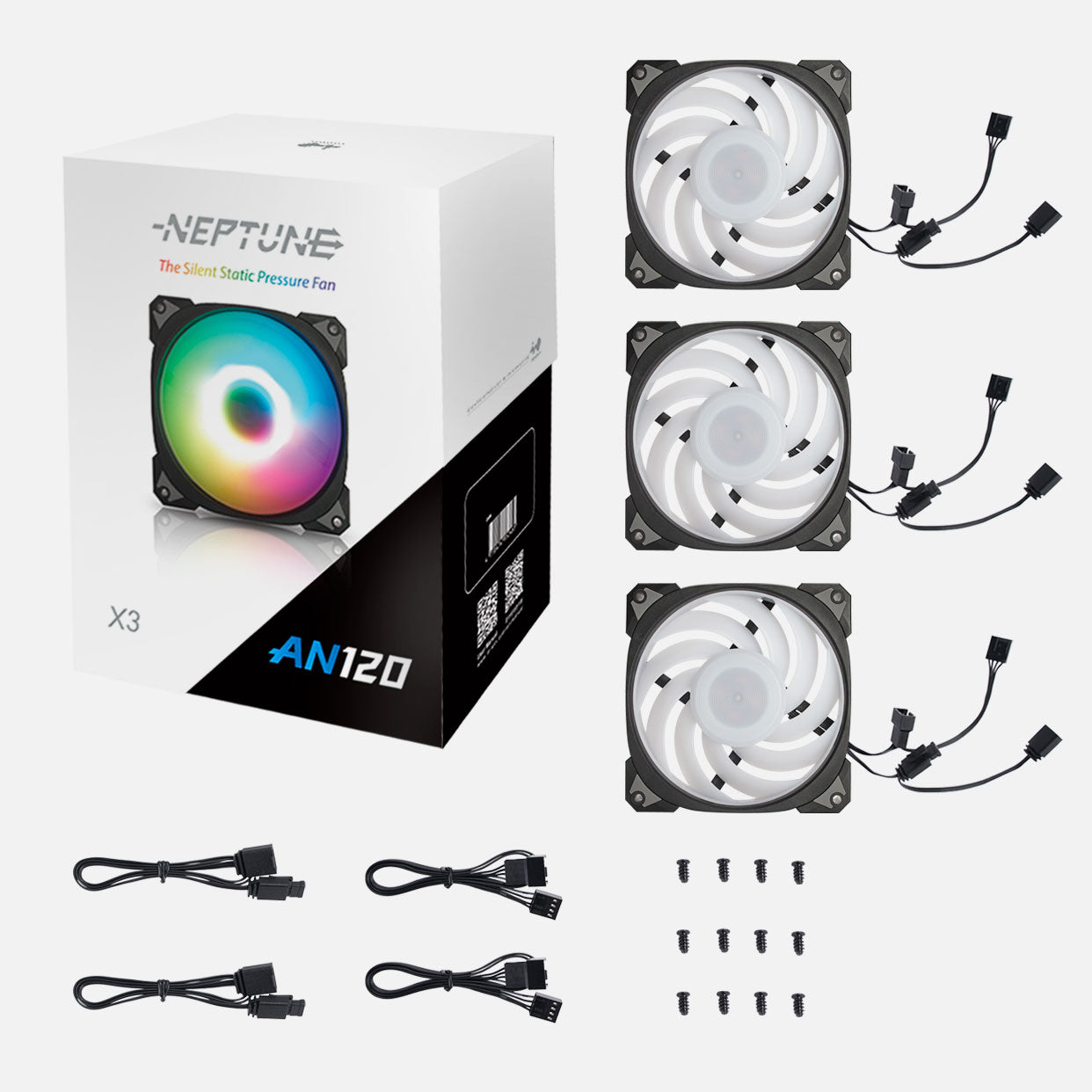 Neptune Turbine Blade Design ARGB 120mm Triple Pack