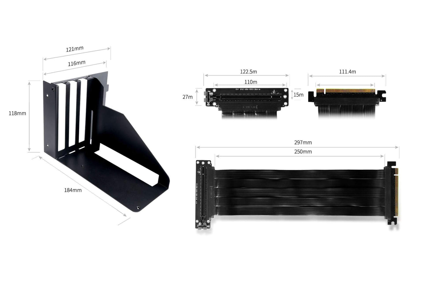 InWin PCI-E Riser Cable & Socket Vertical GPU Kit