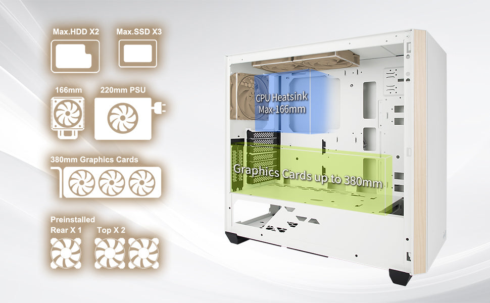 216 White (with Sirius Pure White Fan) – InWinStore