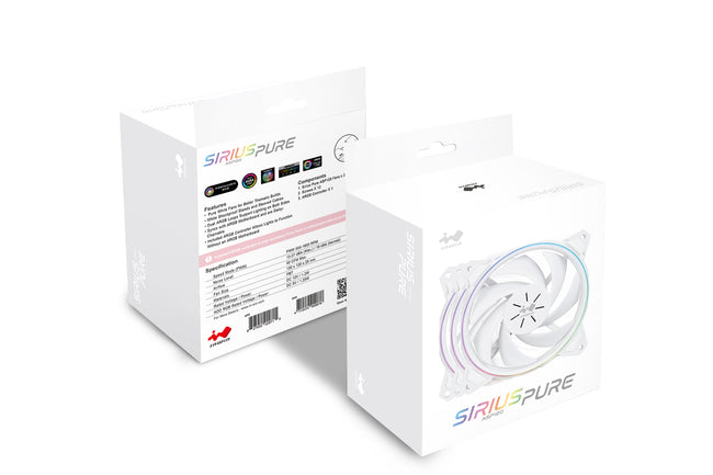 Sirius Pure White ARGB ASP120 Fan Triple Pack (120mm)
